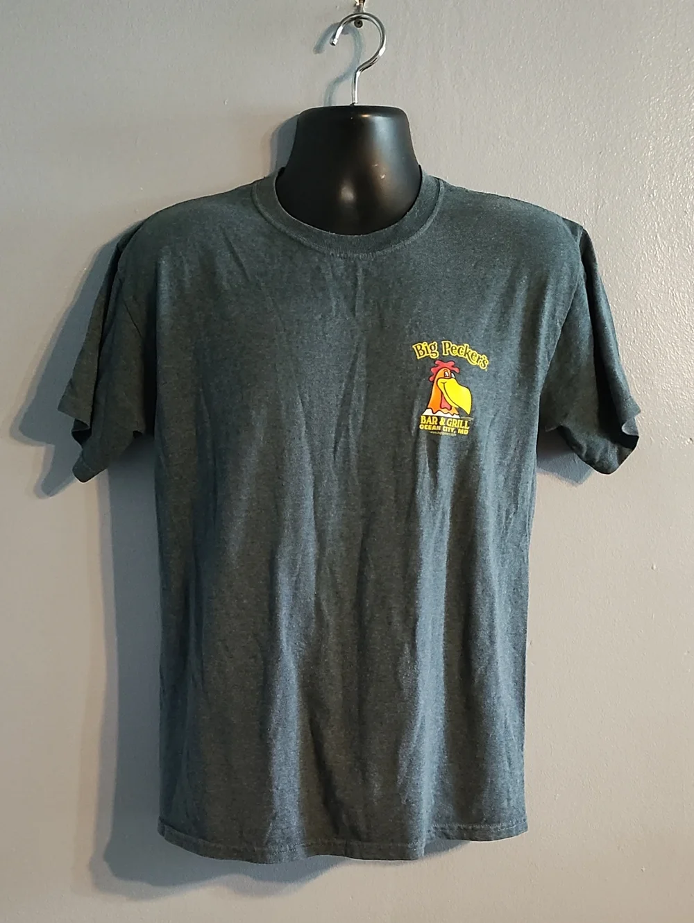 Big Peckers Bar & Grill Charcoal Gray Logo Tee - Men's Ocean City MD, Shirt